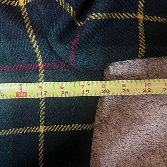 Vtg 90s Wool Blazer & Skirt 2-Pc Suit Size 10 Plaid Academia Professor Holiday - Picture 8 of 16